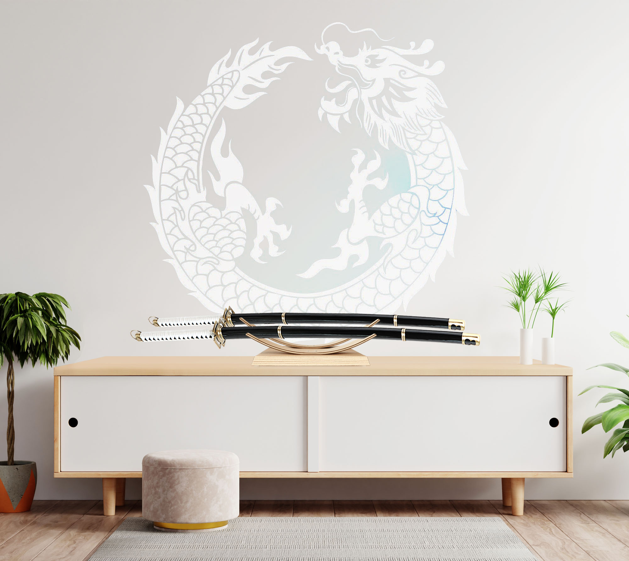 Design Ständer für 2 Schwerter – natur