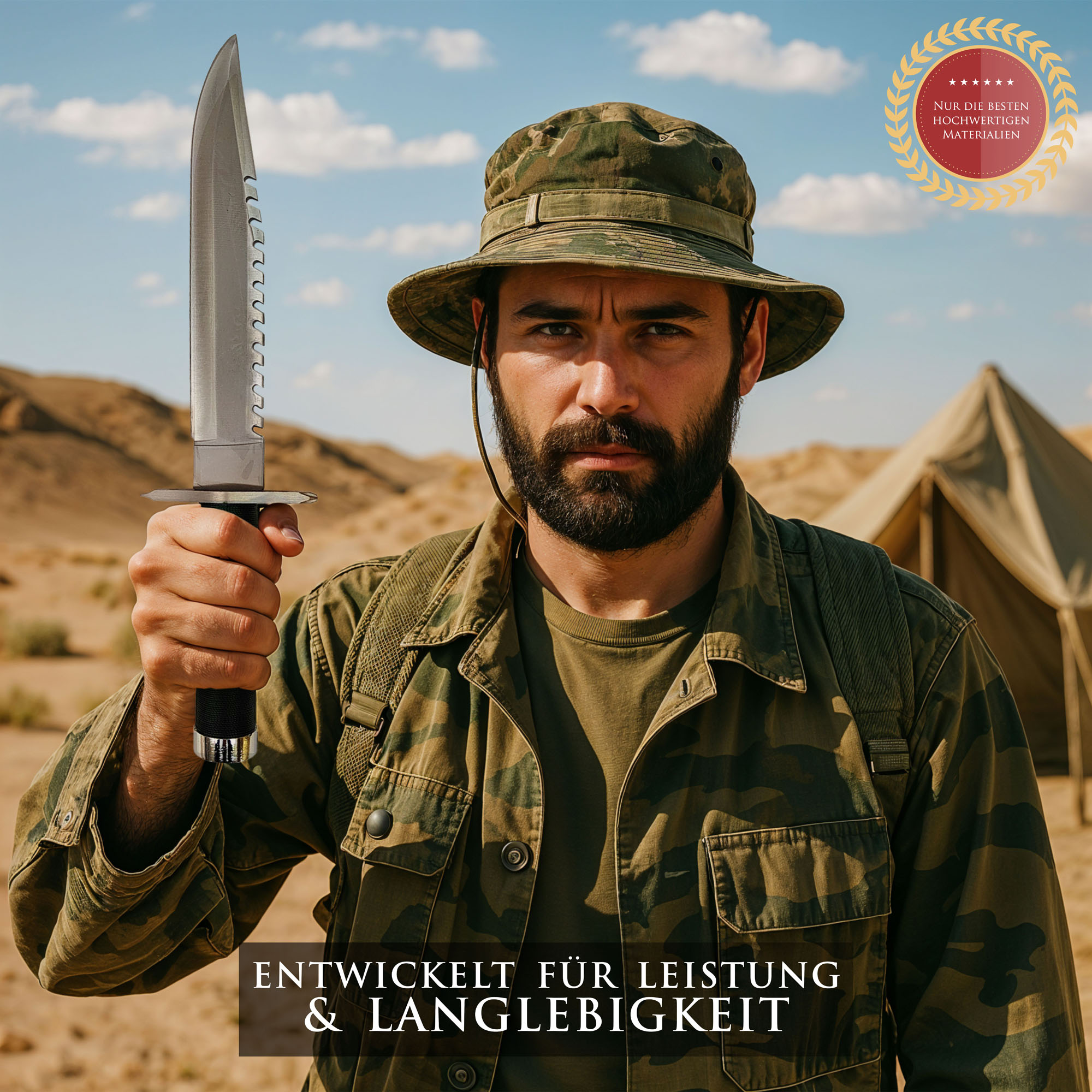 Rambo Messer Doppelpack – First Blood I & II | Originalgetreue Filmrepliken mit Lederscheiden