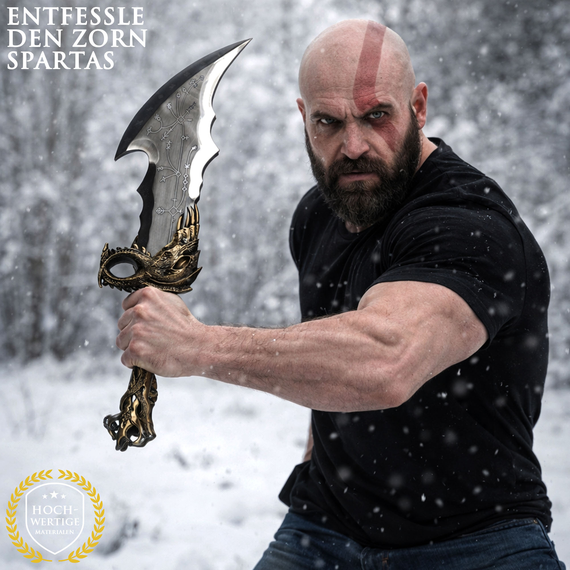 God of War Chaosklingen 2er Set 54cm | Massive Vollmetall Replik (2,6kg) mit Wandhalterung | Kratos Blades of Chaos aus Stahl | Gaming Deko Waffen