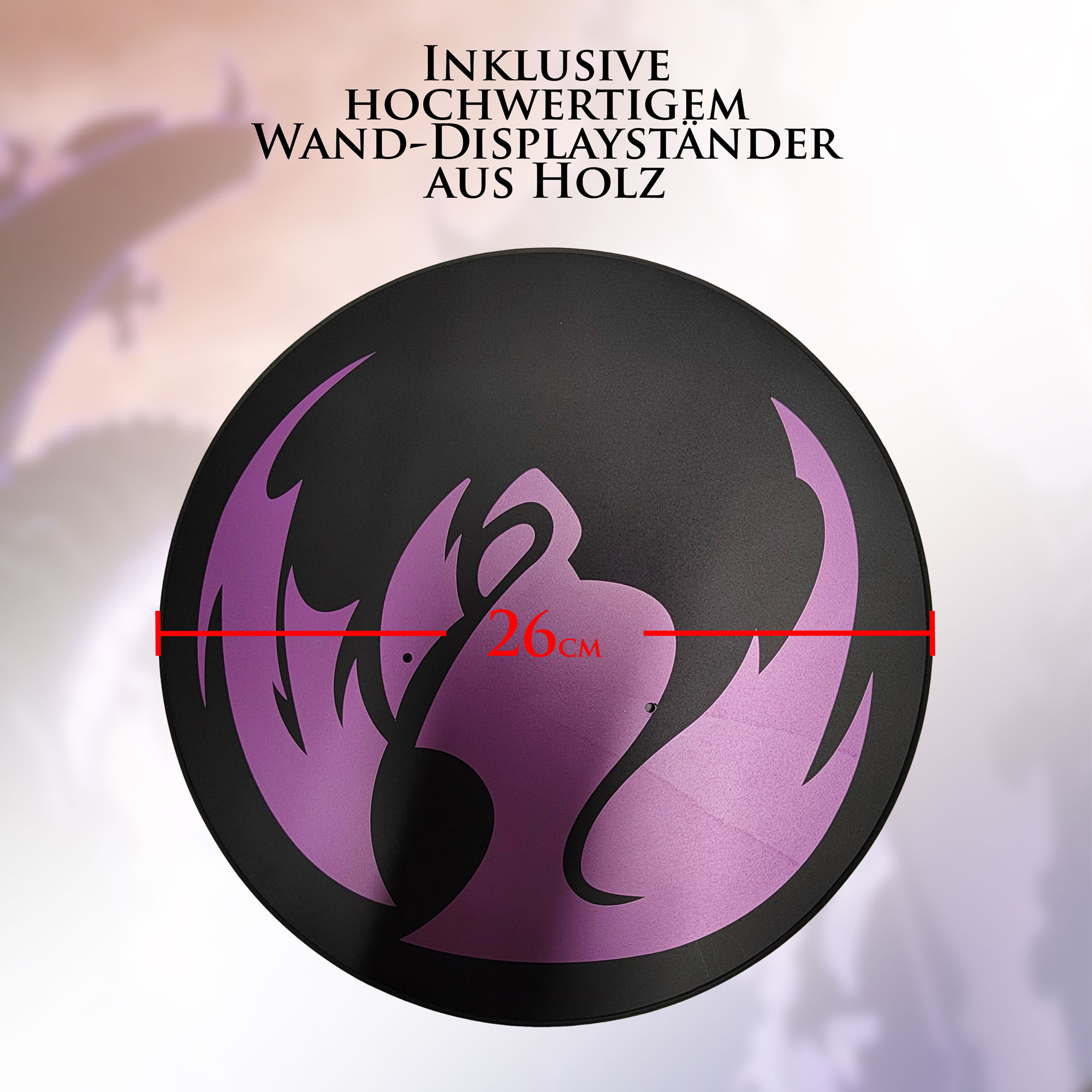 Solo Leveling Dämonenkönig Langschwert von Sung Jinwoo | Black Heart Version 108cm | Lila schimmernde Stahlklinge | Massive Anime Replik mit Wandhalterung | Schattenmonarch Deko Waffe