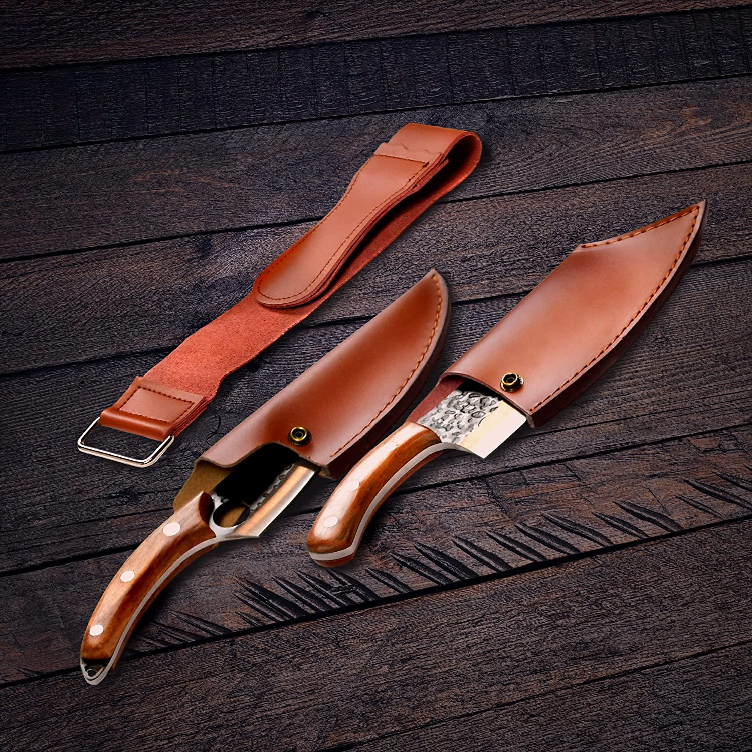 2er Serbische Küchenmesser-Set (Metzgermesser & Hackmesser)