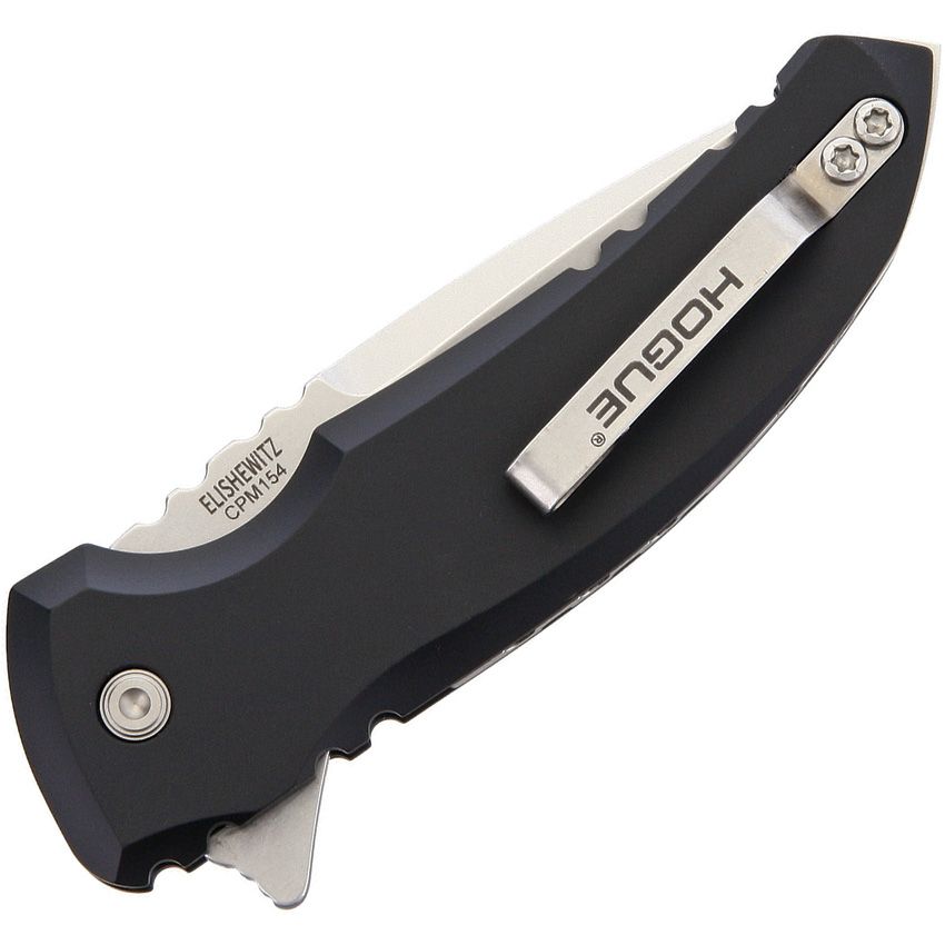 X1-Microflip, CPM-154 Stonewashed-Klinge, mattschwarzer Aluminiumgriff
