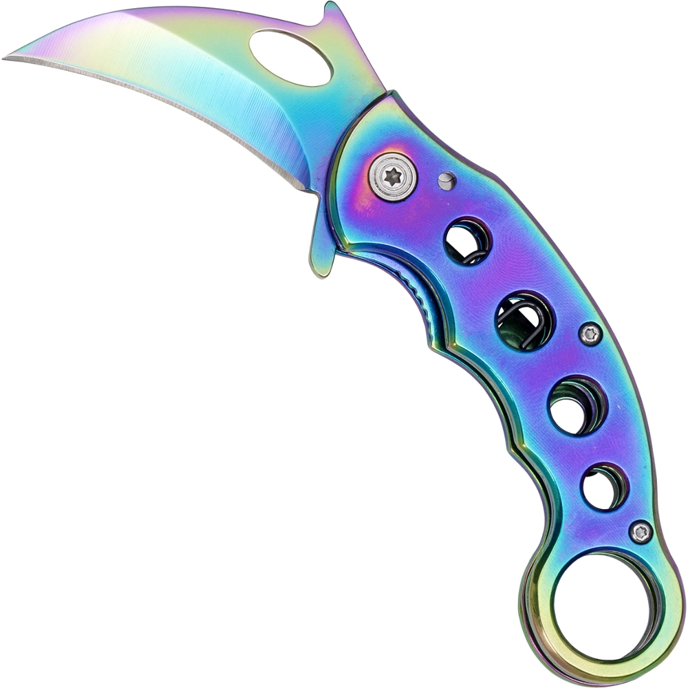 Karambit Taschenmesser Regenbogen