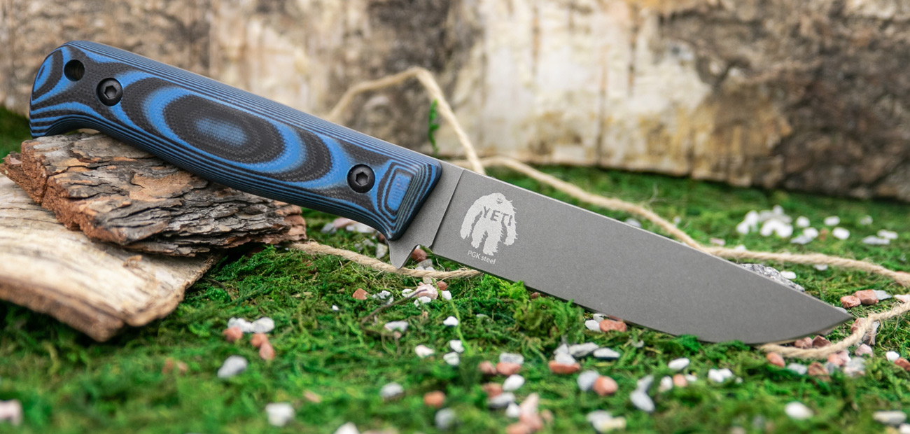 Yeti - PGK Stahl Blau-schwarzes Micarta