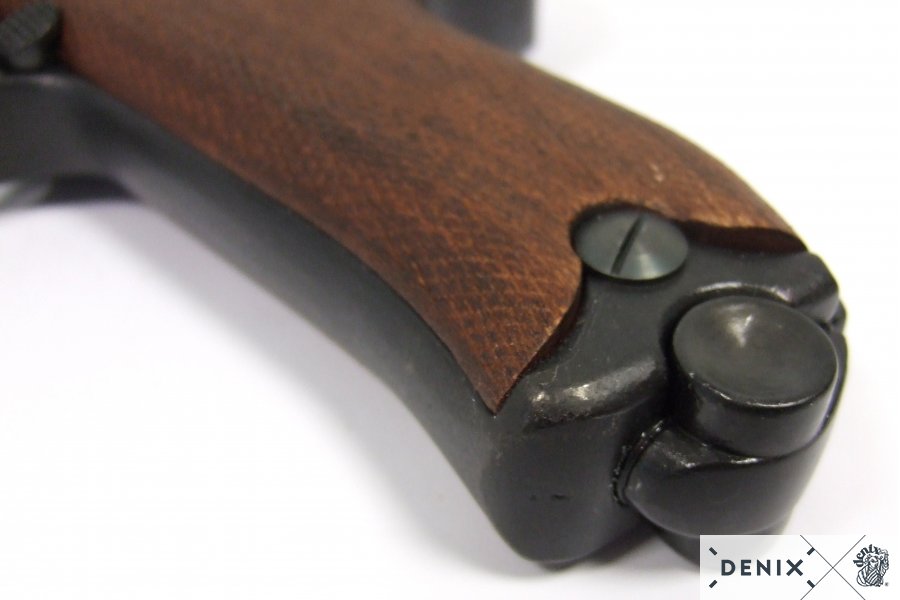 Luger-Pistole PO8 Parabellum 1898, normaler Lauf, Holzgriff