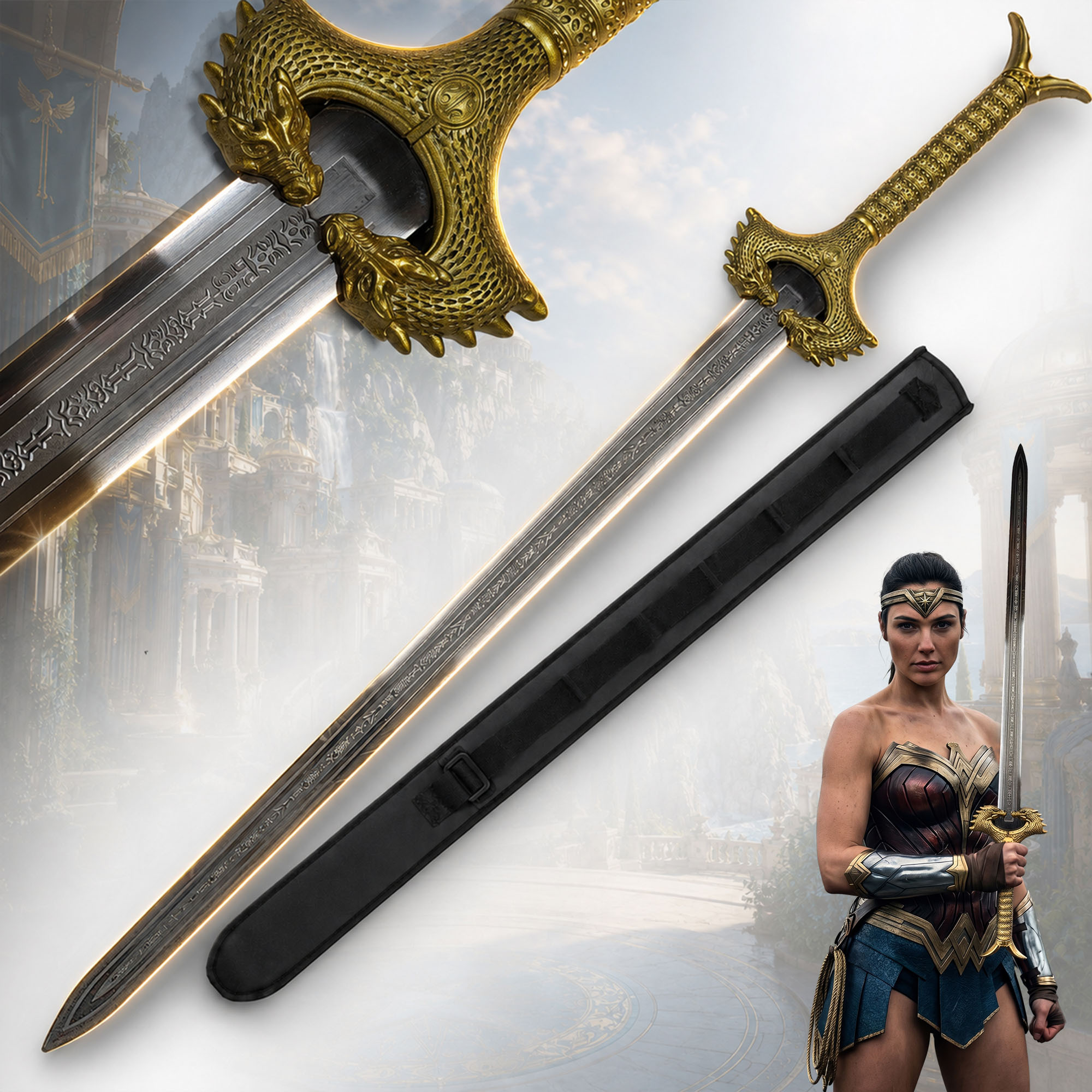 Wonder Woman God Killer Schwert: Amazonen Replik aus Edelstahl mit Scheide