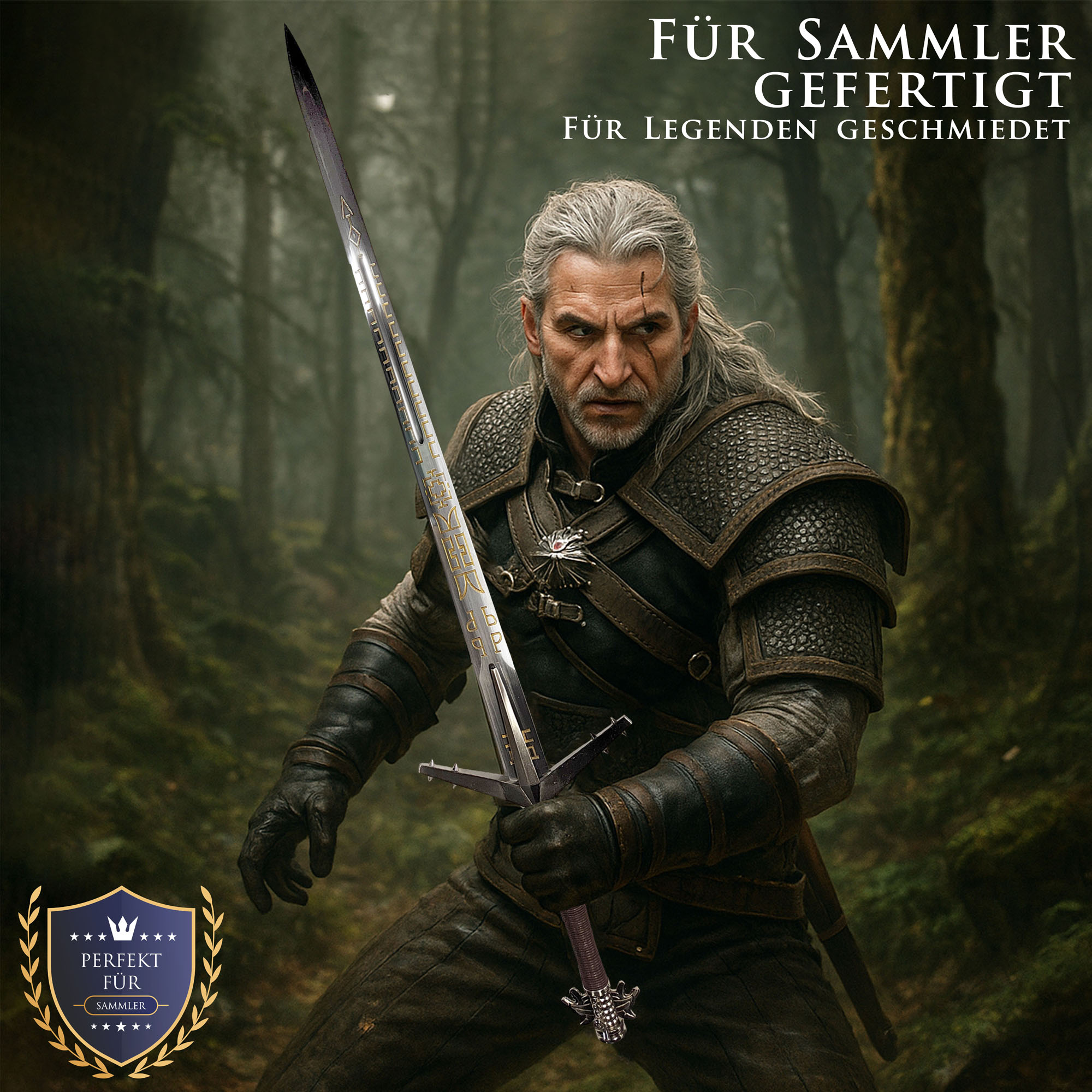 Witcher Silberschwert mit Scheide