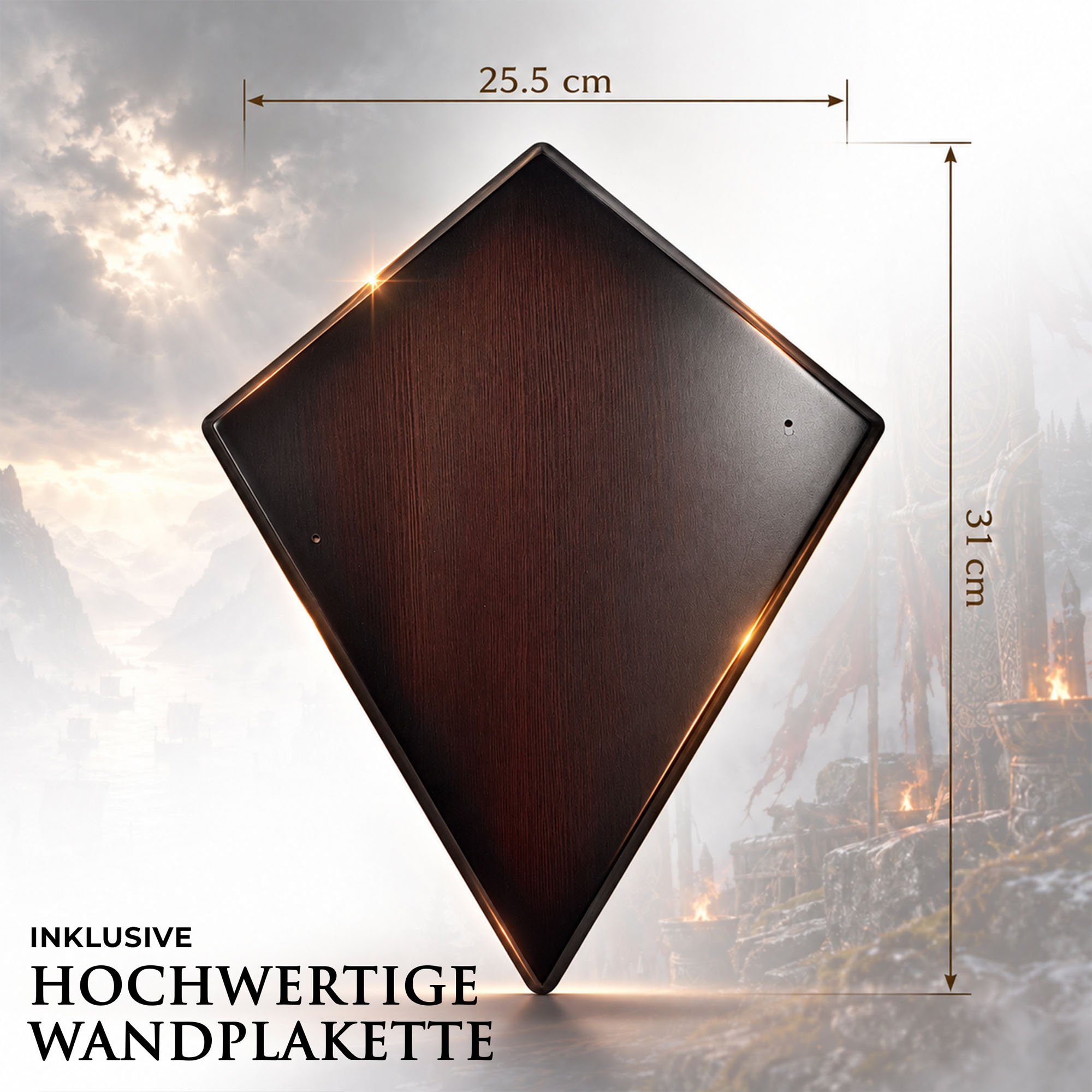 Vikings Ragnar Axt Aus Echtem Stahl Mit Wandtafel Sammlerstück Deko 64,9 cm