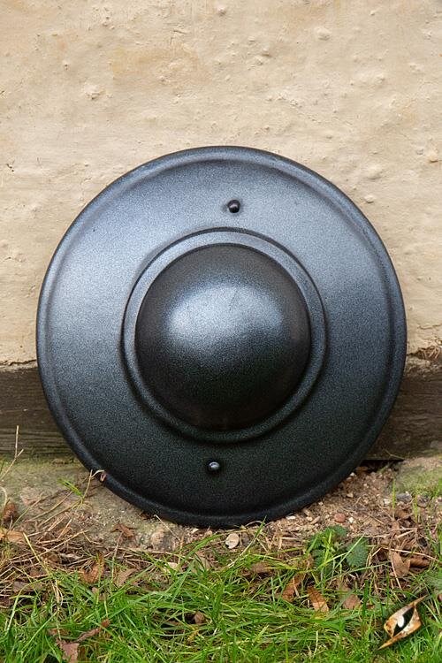 Fechtschild, dunkles Metall - LARP