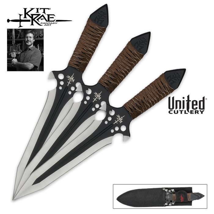 Kit Rae Hellhawk 3-er Wurfmesserset 24,8 cm, schwarz
