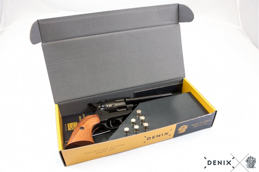 45er Colt Peacemaker schwarz, mit 6 Kugeln