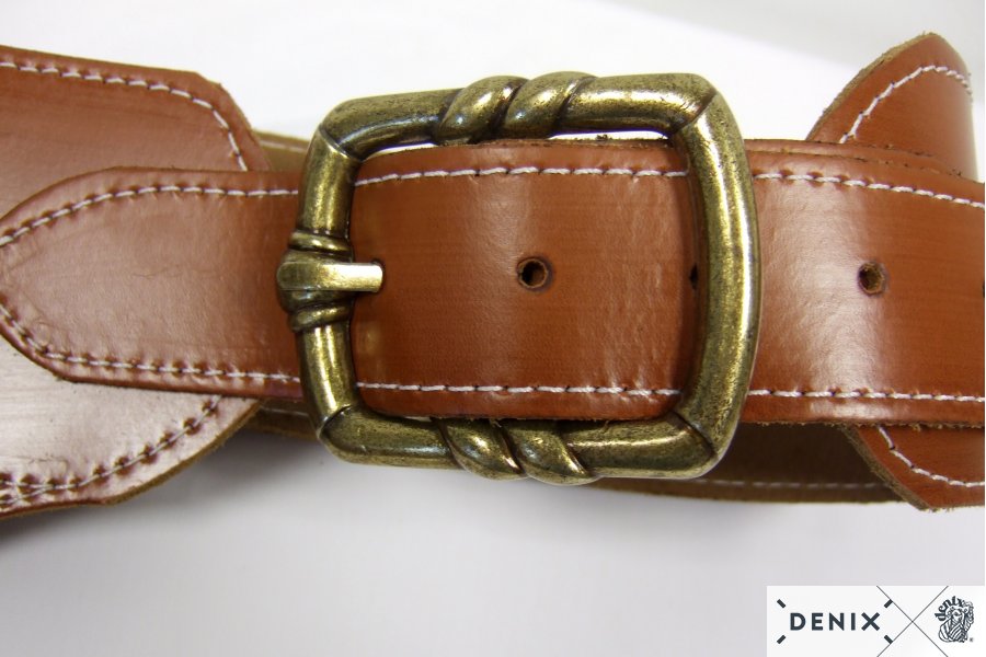 Coltgürtel aus Leder, für 1 Colt, mit 24 Kugeln, mit Sheriffstern