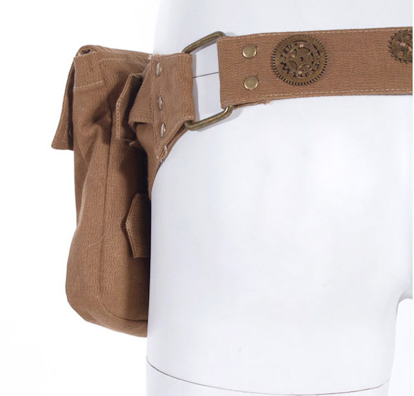 Steampunk Tasche mit Gürtel braun