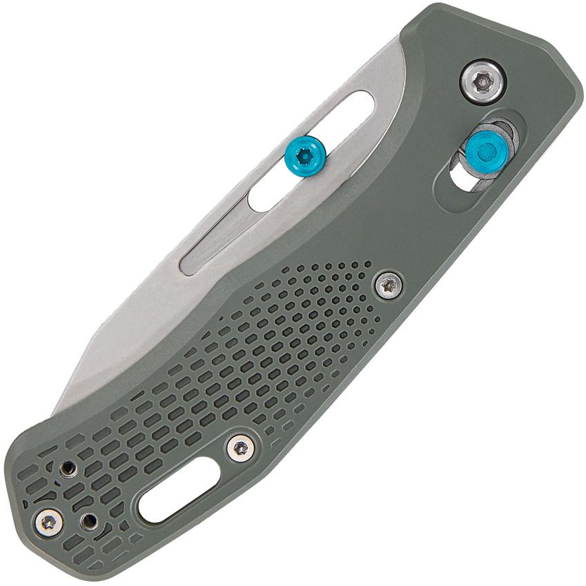 Assert Crossbar-Messer, S30V Bead Blast Clip-Point-Klinge, grüner Griff