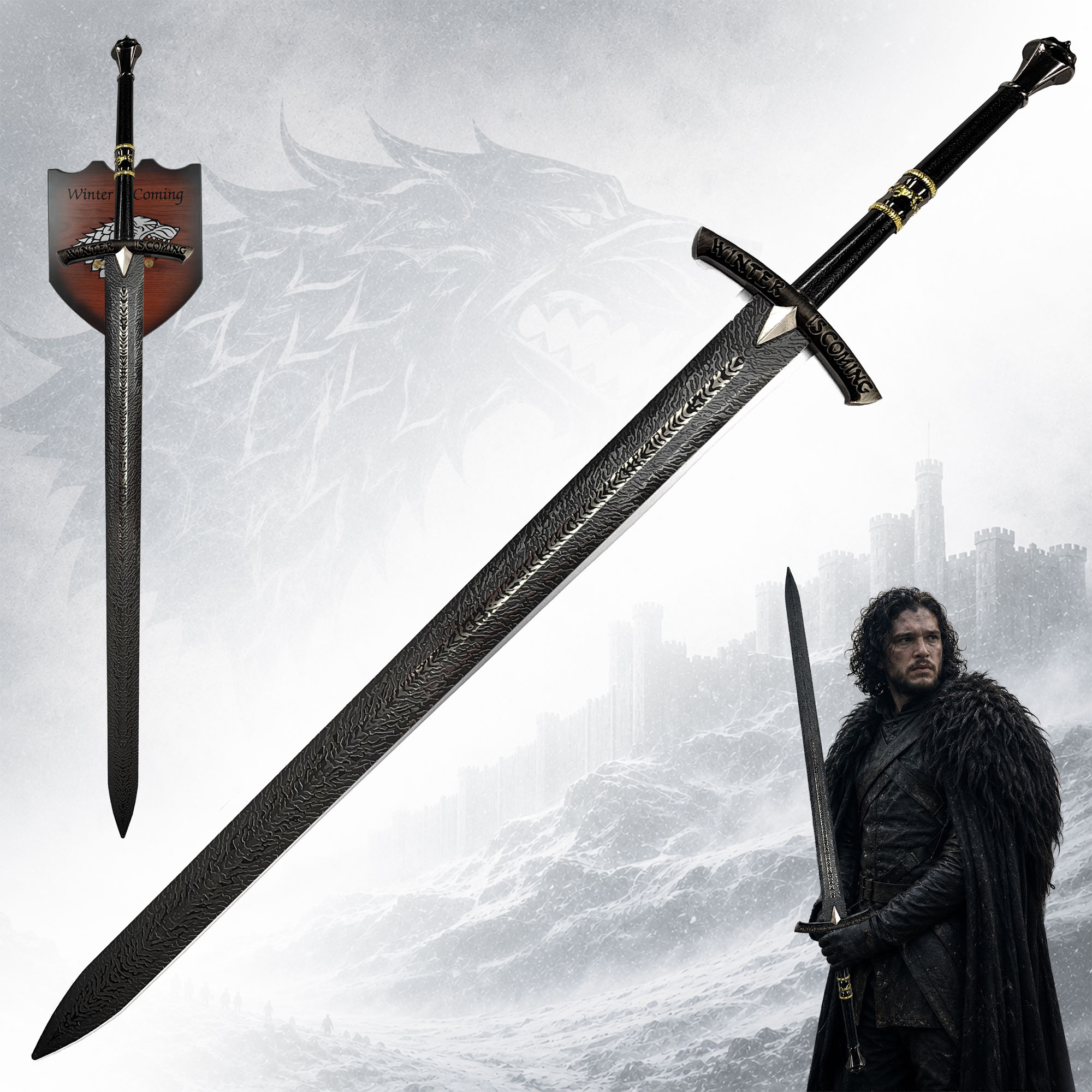 Eis Schwert von Eddard Stark: Das Lied von Eis und Feuer Replik & Halterung