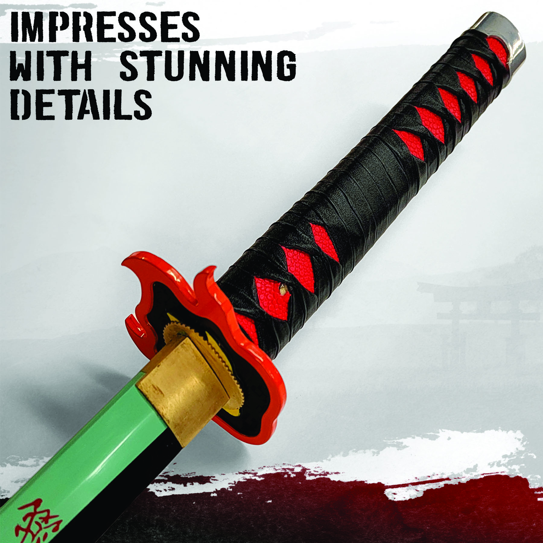 Demon Slayer: Kimetsu no Yaiba - Tanjiro Kamado Schwert v2 - Fire Breath, Handgeschmiedet