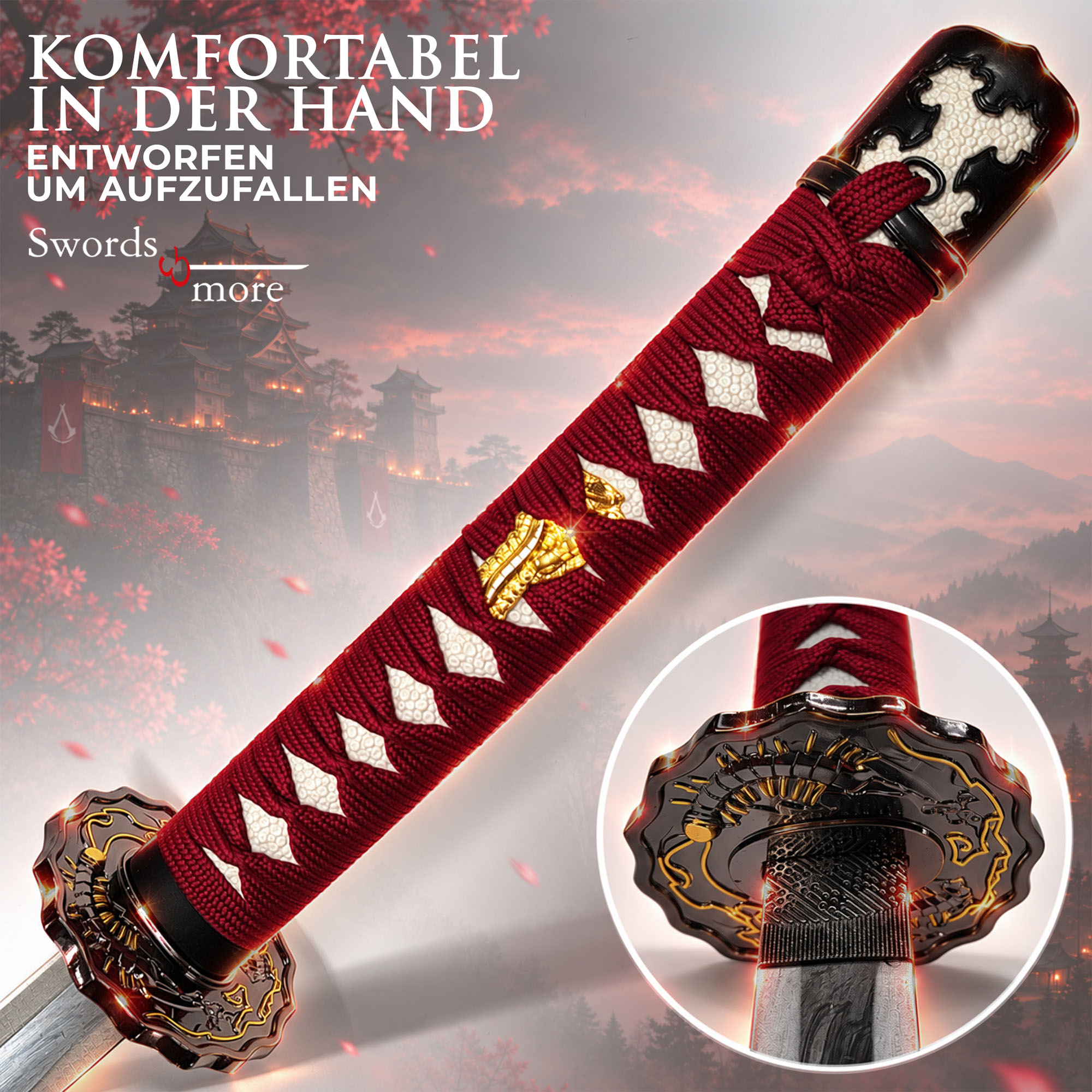 Assassins Creed Shadows Naoes Bloodshade Katana Schwert Replik Stahl 103 cm