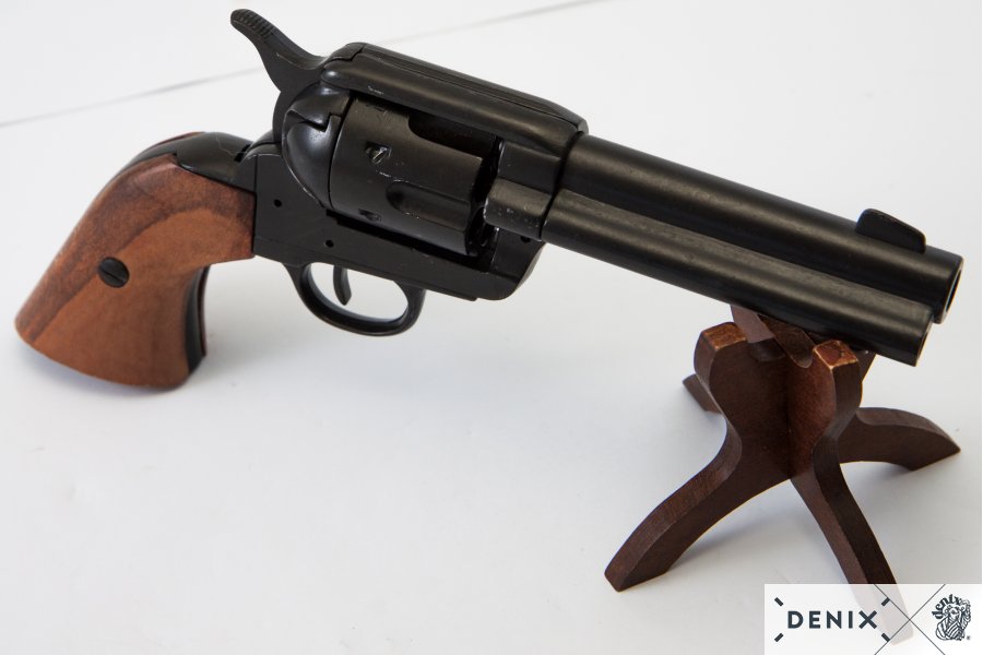 45er Colt Peacemaker schwarz mit Holzgriff
