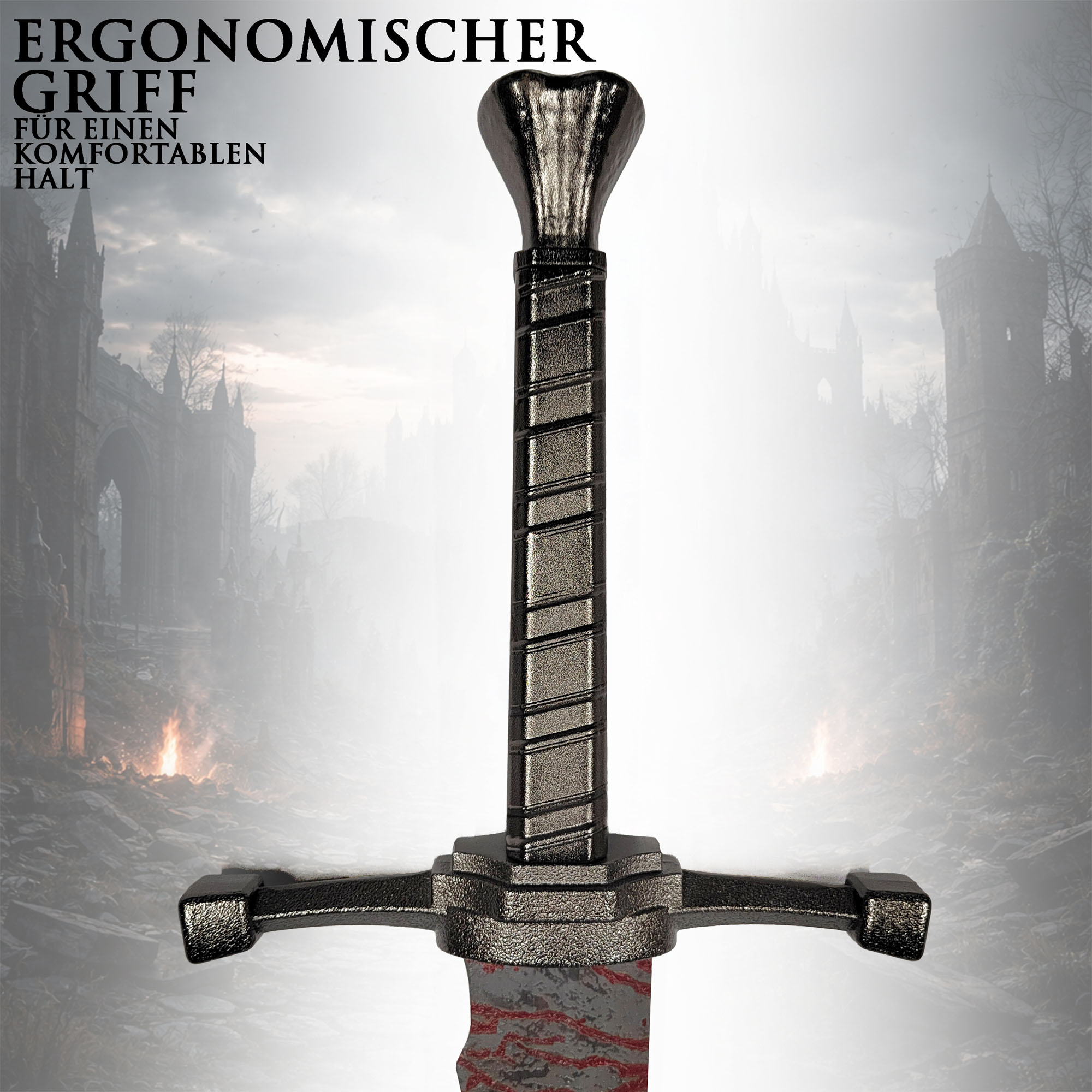Dark Souls III Gaels Großschwert 107 cm – Slave Knight Gael Schwert Replik mit Scheide – Steel Greatsword Fantasy Sammlerschwert Cosplay Deko Waffe