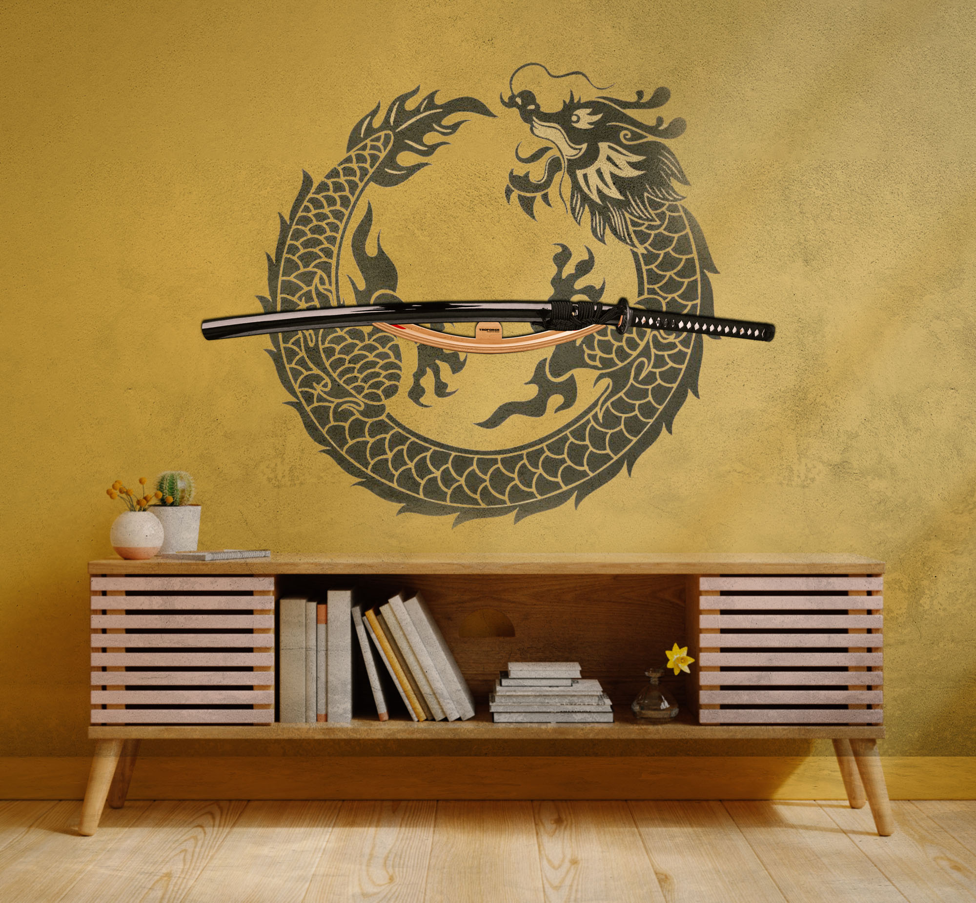 Design Wandhalter für ein Schwert - natur