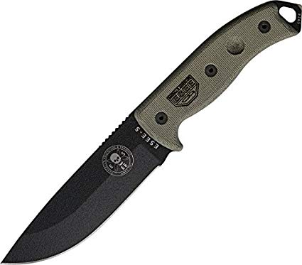 Esee Modell 5, schwarze Klinge, natogrüner Griff