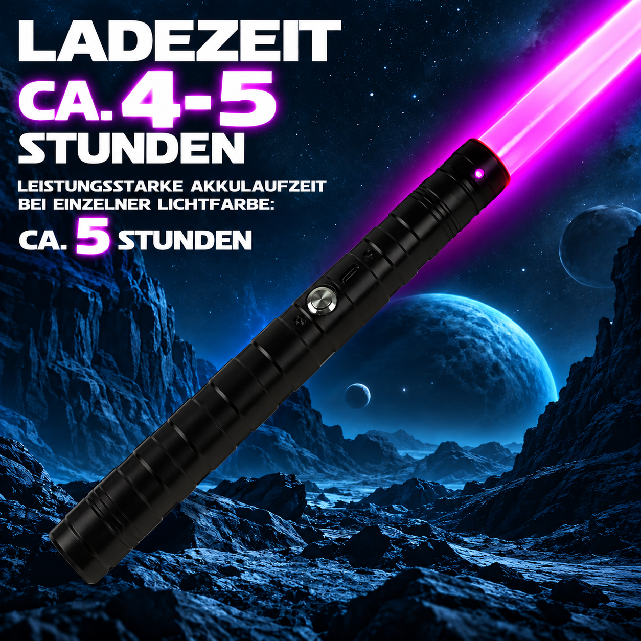 Galactic Shadow Lichtschwert Cosplay Replik LED FX Soundeffekten Akku 99 cm