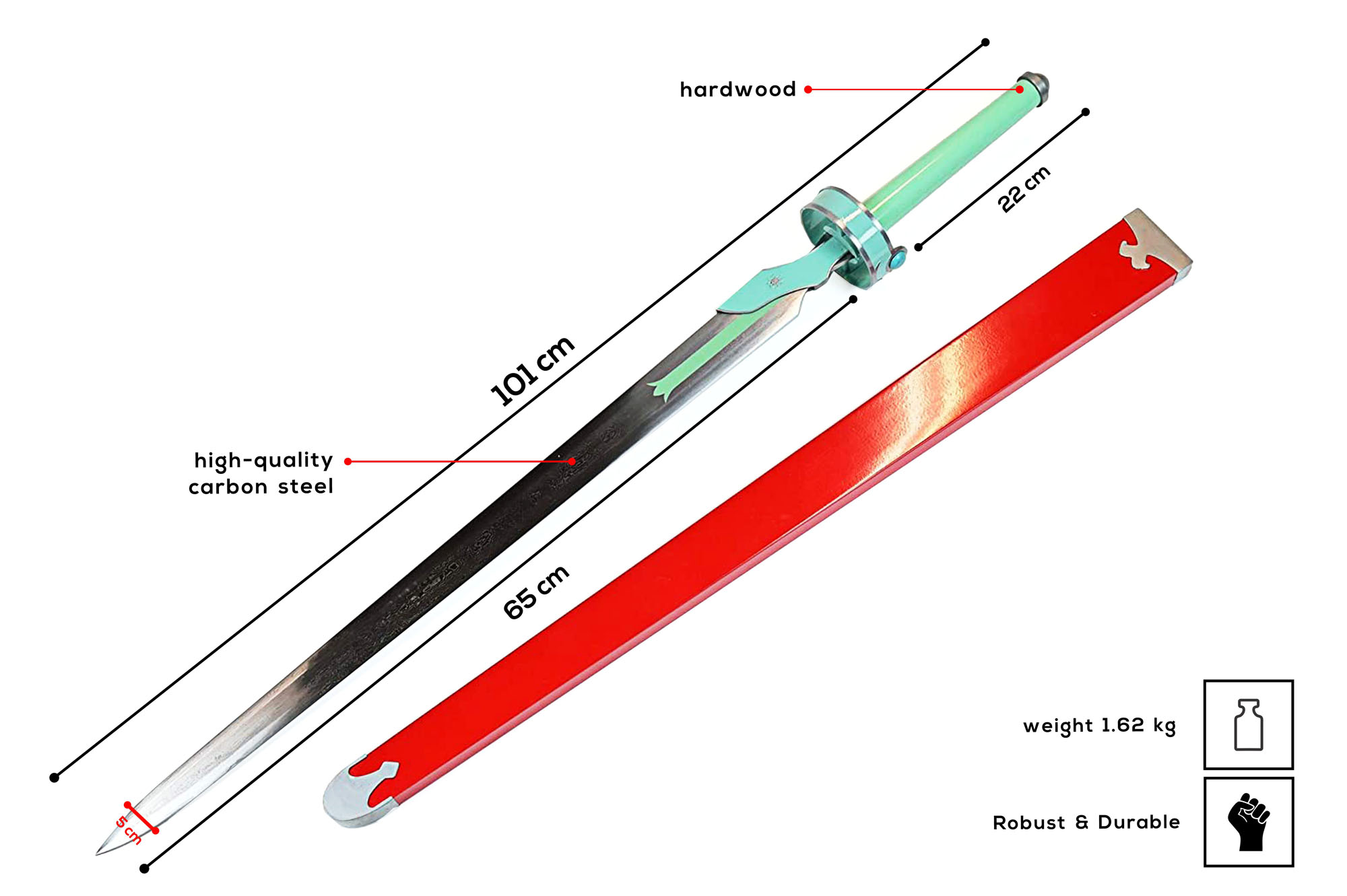 Asuna Flashing Light Schwert Sword Art Online - handgeschmiedet & gefaltet, Set