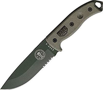 Esee Modell 5 - Survival, teilgezahnte Schneide mit Scheide