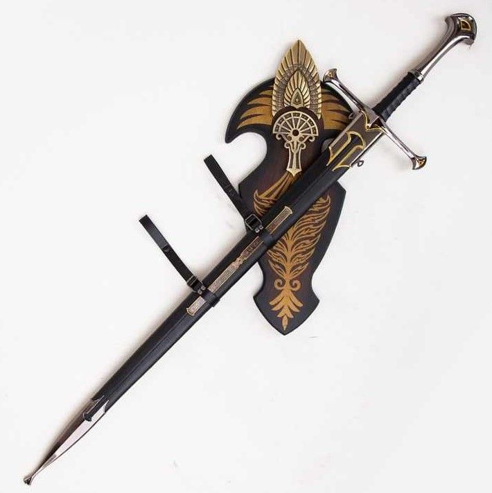 Anduril Schwert mit Scheide und Wanddisplay