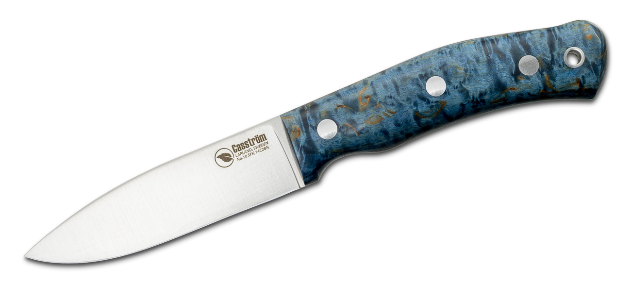 No.10 SFK - 14C28N/Flach/Stabilisierte, blaue Maserbirke