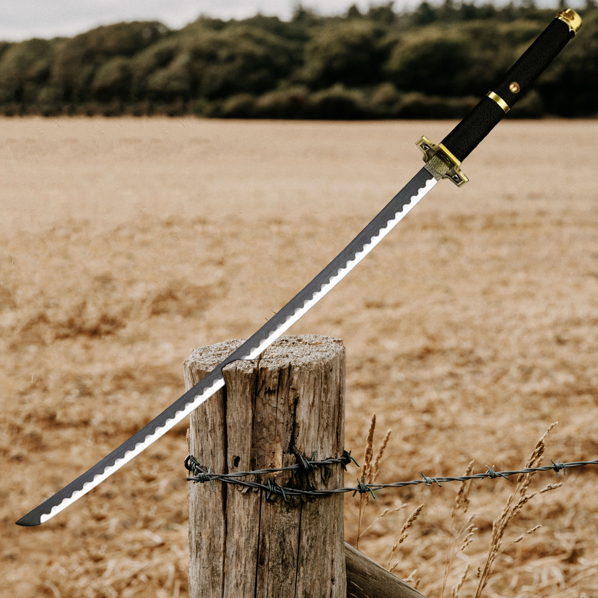 One Piece - Roronoa Zoro Yubashiri Katana aus Holz mit Scheide