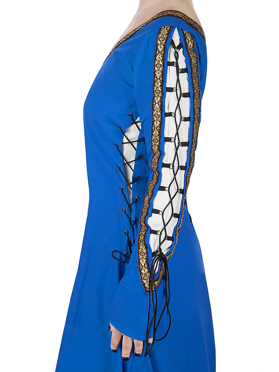 Mittelalterliches Schnürkleid blau, Größe S