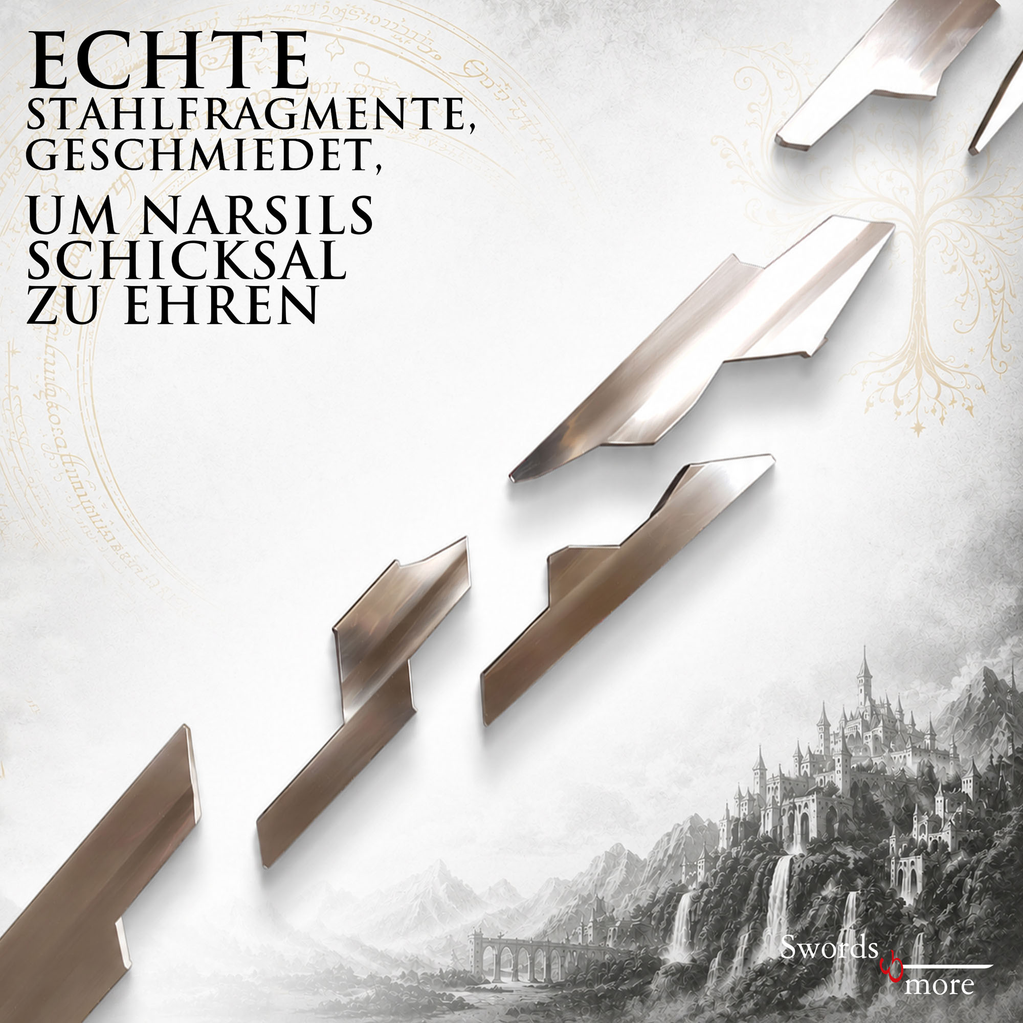 Herr der Ringe Bruchstücke von Narsil: Stahl Schwert Replik Isildurs 120 cm