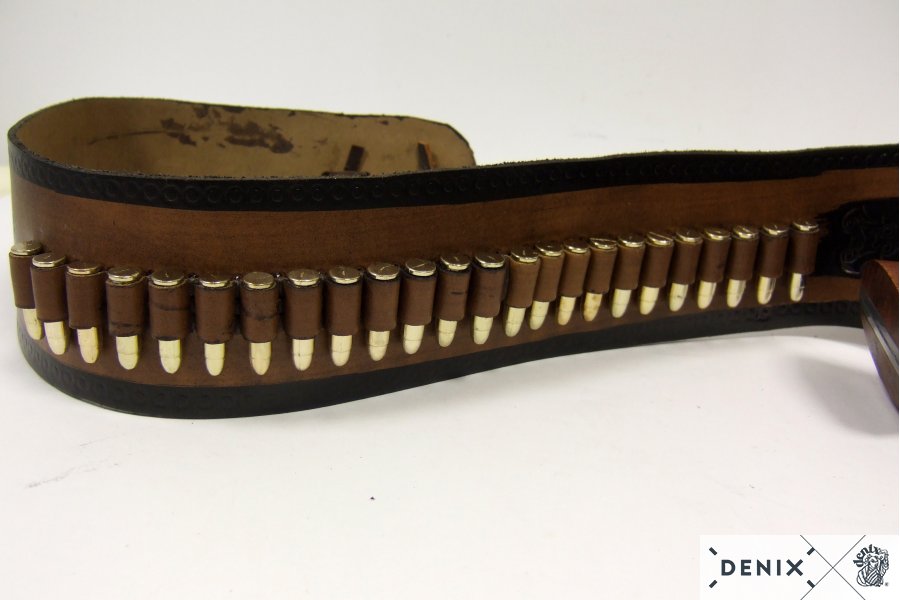 Coltgürtel aus Leder inklusive 24 Kugeln, für 1 Colt