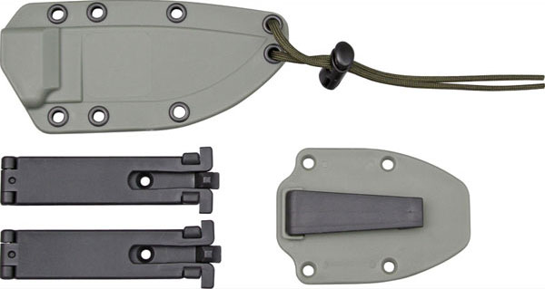 Esee Modell 3 Standardklinge mit Scheide, grüner Micartagriff