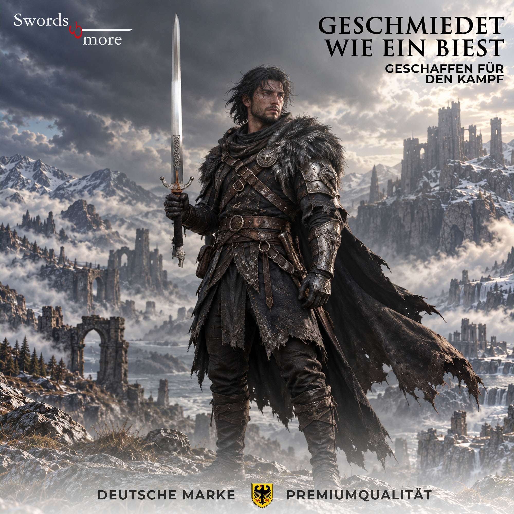 Crimson Desert Grey Wolf Schwert Stahl Replik Inkl Wandtafel Cosplay 115 cm