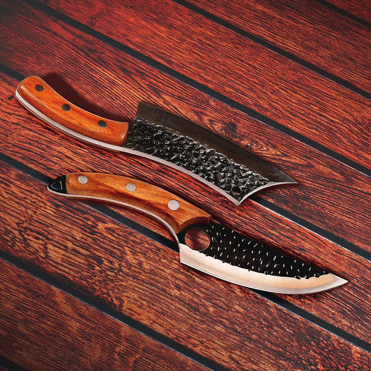 2er Serbische Küchenmesser-Set (Metzgermesser & Hackmesser)