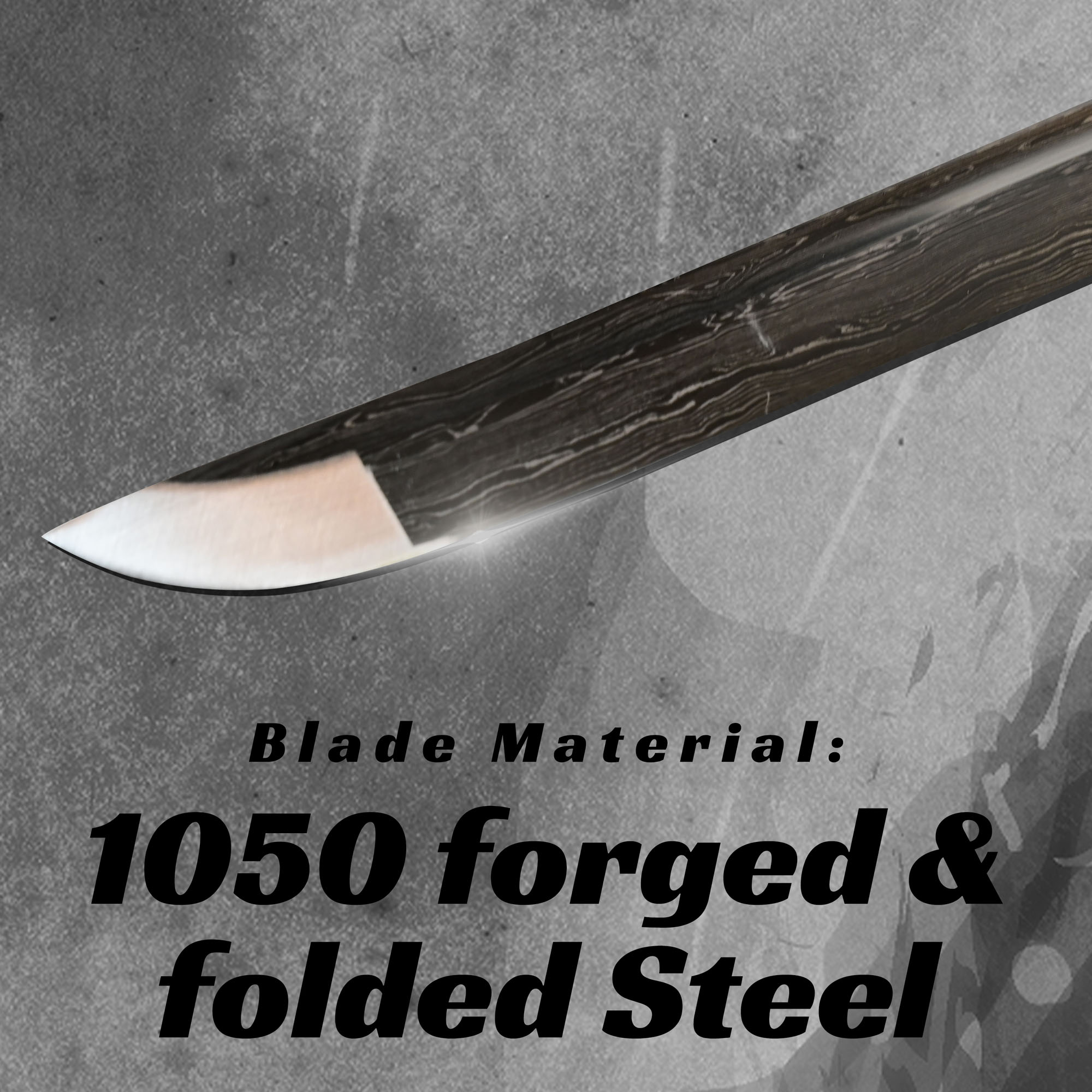 Miyamoto Musashi Katana, handgeschmiedet und gefaltet, Set