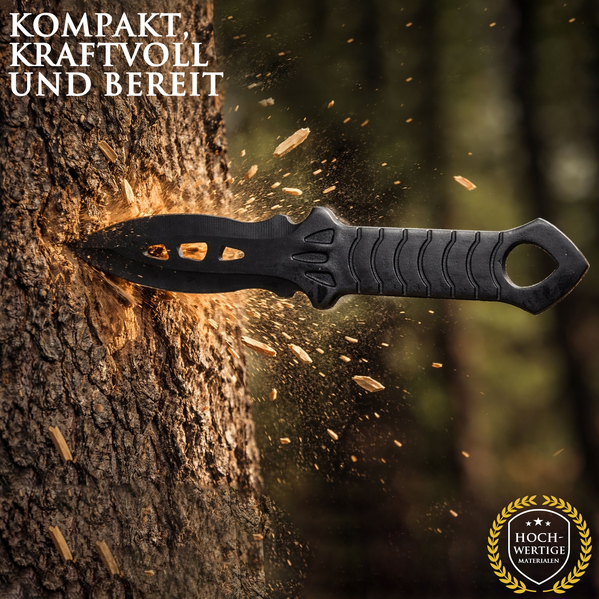 Wurfmesser & Wurfäxte Set 6-teilig – 3 Messer + 3 Äxte mit Nylon Tasche – 3Cr13 Stahl Throwing Set für Zielwerfen, Training & Outdoor