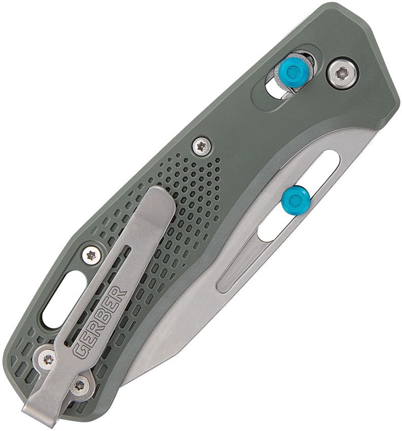 Assert Crossbar-Messer, S30V Bead Blast Clip-Point-Klinge, grüner Griff