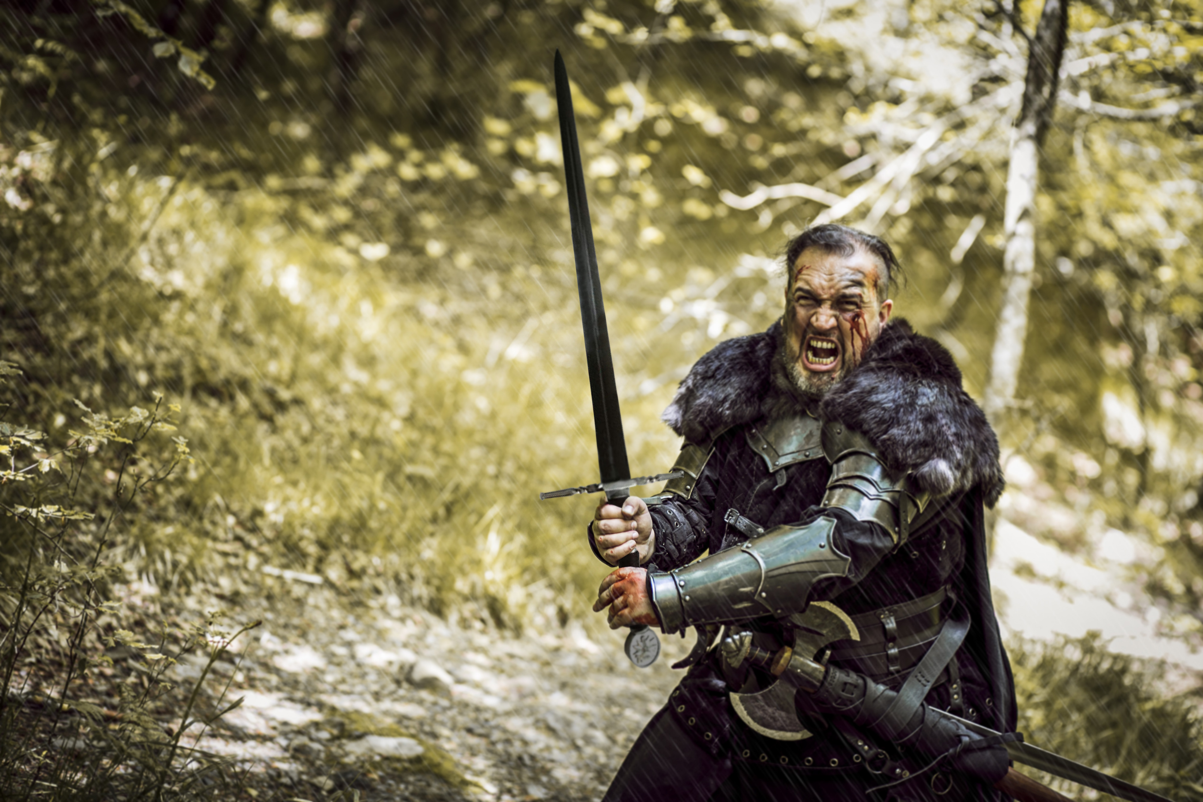 Witcher - Stahl Schwert mit Scheide, handgeschmiedet und gefaltet