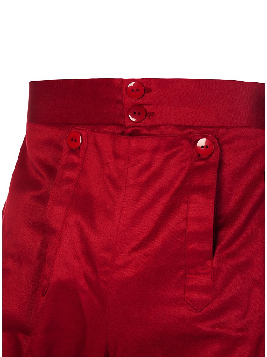 Kniehose mit Effektschnürung burgund, Größe S/M