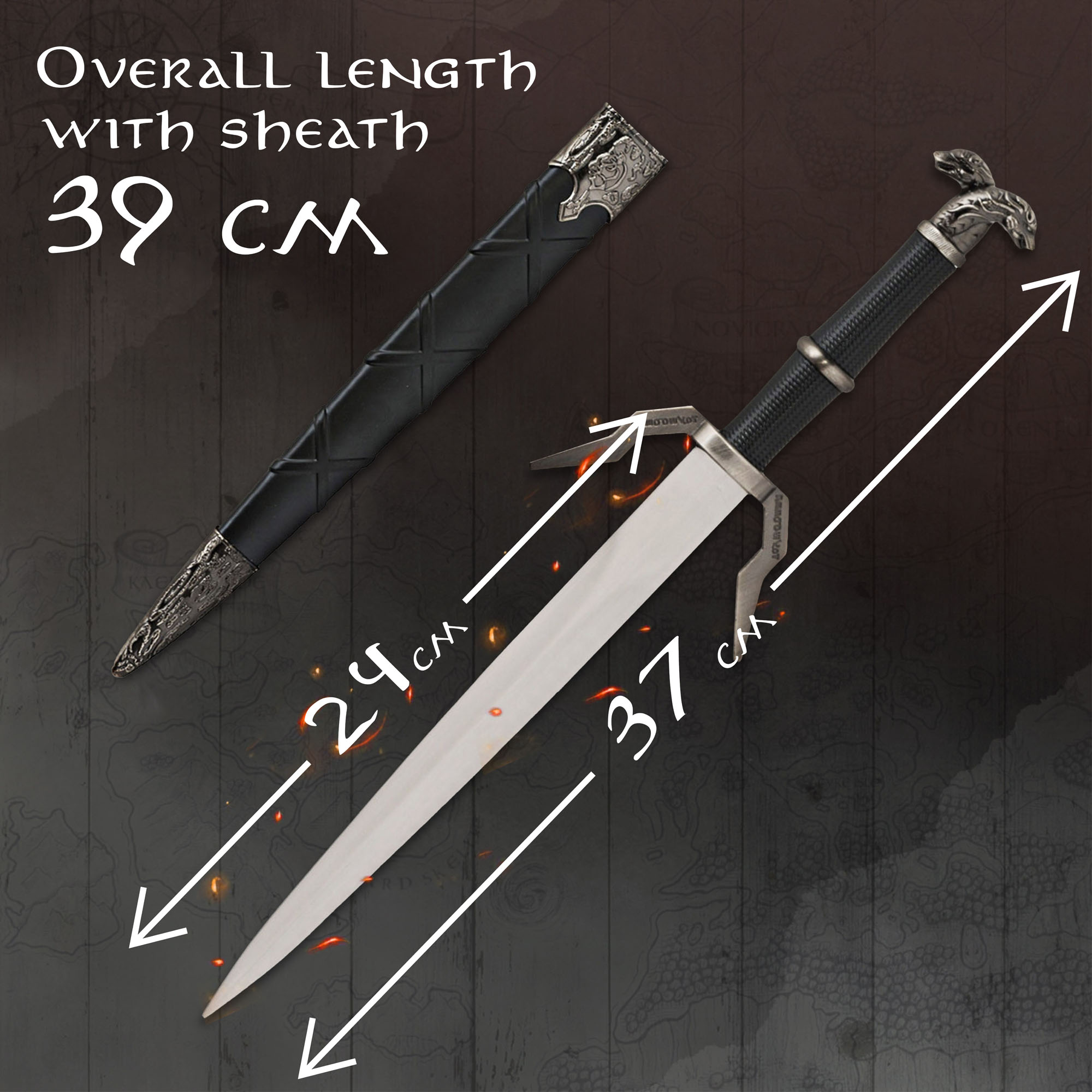 Witcher - Silber Dolch mit Scheide
