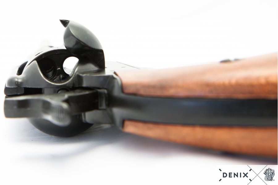 45er Colt Peacemaker schwarz mit Holzgriff