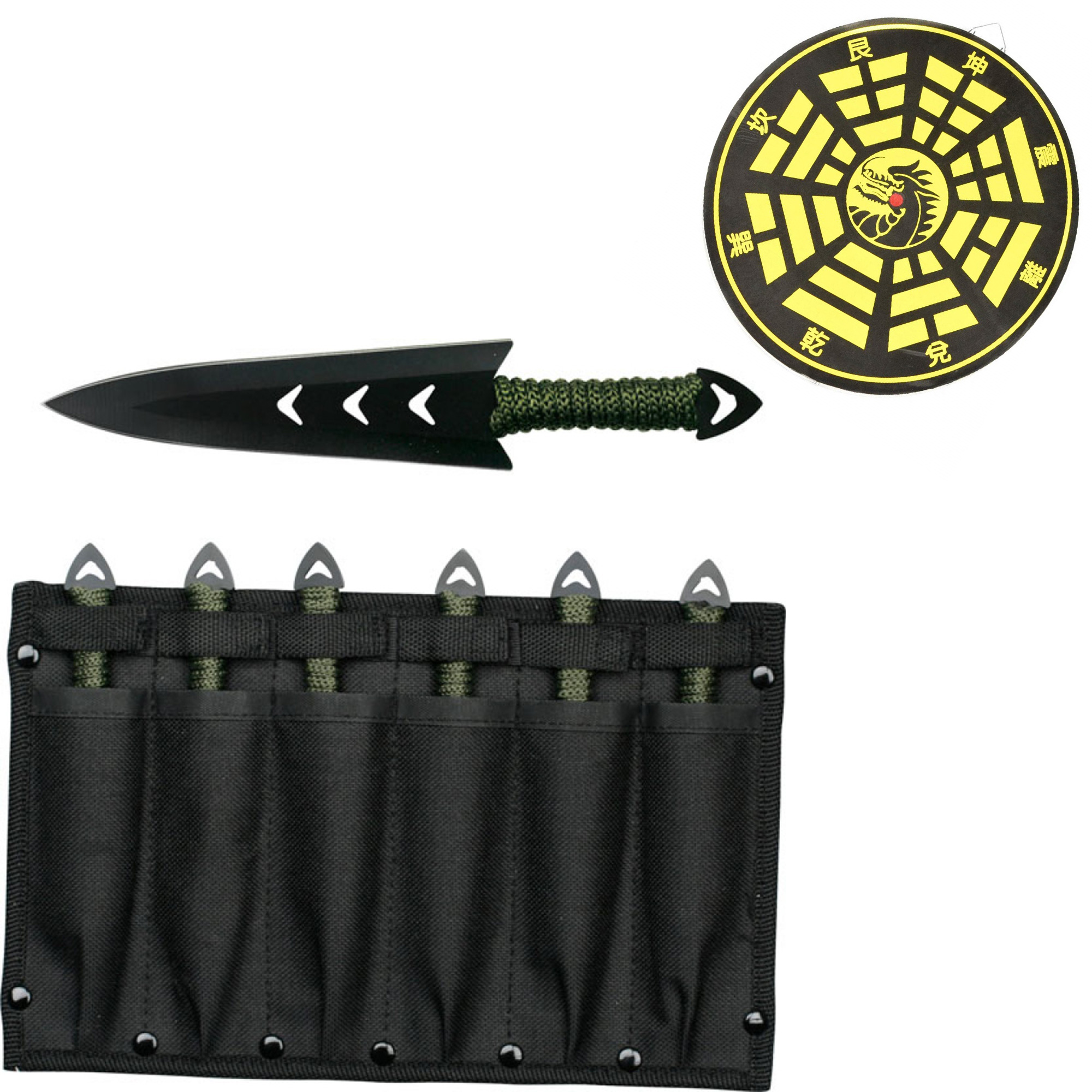 6er Wurfmesserset mit Halter und Zielscheibe