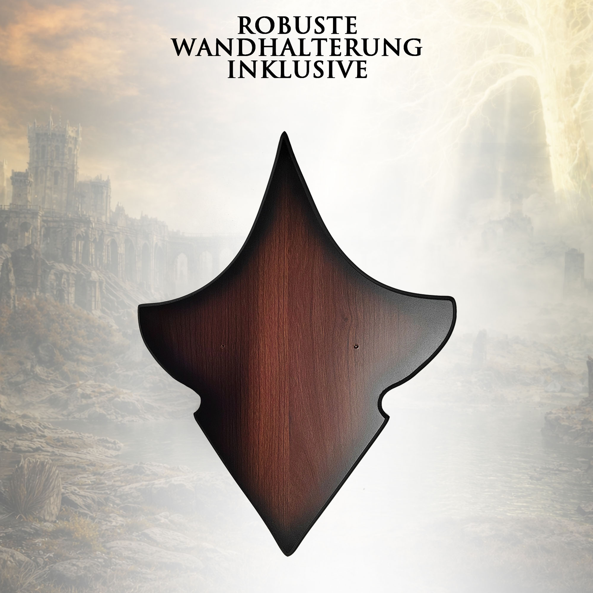 Elden Ring Heiliges Reliquienschwert 115cm mit Wandhalter | Sacred Relic Sword aus Stahl | Eldenbiest Waffe & Welle des Goldes | Massives Metall Sammlerstück (2kg)