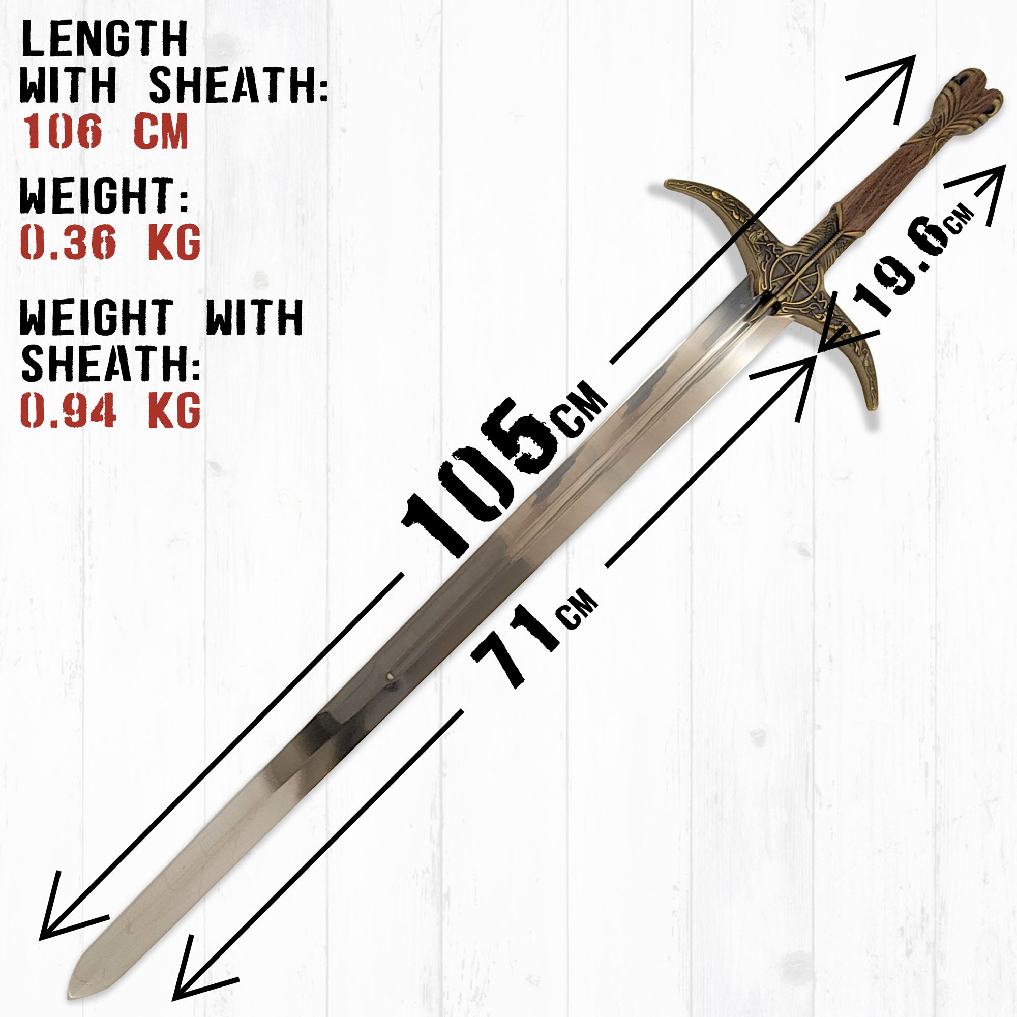 Game of Thrones - Heartsbane Schwert mit Wandtafel | Authentisches Stück aus der Welt von Westeros | Stahlschwert | Hochwertige Verarbeitung | Perfekt für Sammler und Fans von Game of Thrones