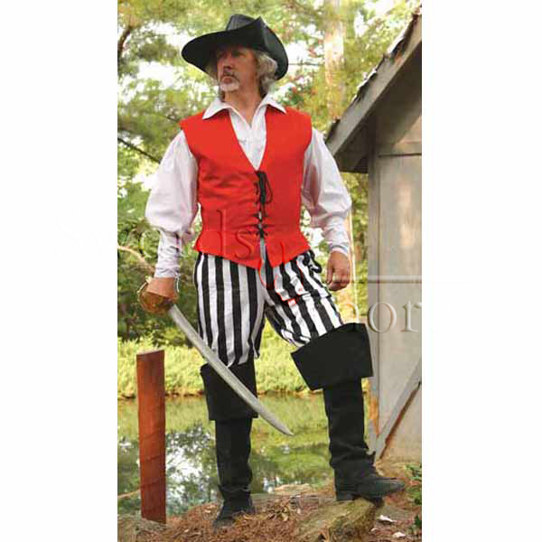 Piratenhosen schwarz/weiß gestreift Größe S/M