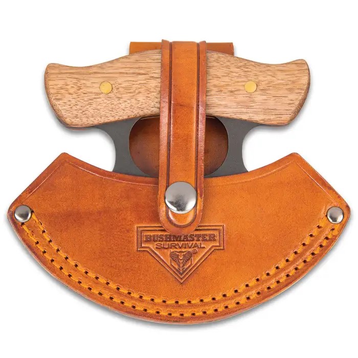 Bushmaster Ulu Bushcraft Messer mit Scheide